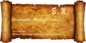 Buchman Madléna névjegykártya